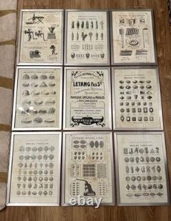 Lot 9 Affiches Anciennes LETANG Fils Paris Moules Pâtisseries Déco Vintage