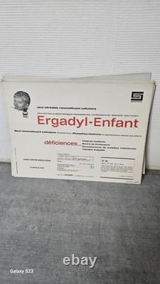 Lot de 25 affiches publicitaires vintage pharmaceutiques Ergadyl