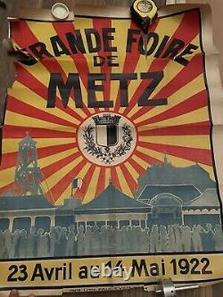Lot de 4 affiches foire de Metz 1922 1925 1927 1929