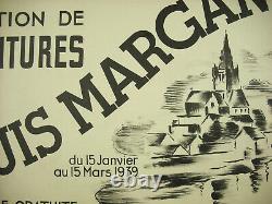 Louis MARGANTIN Laval La Perrine Affiche originale expo de 1939 dédicacée signée