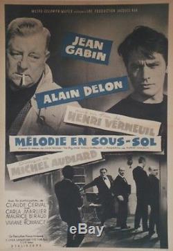 MELODIE EN SOUS-SOL Affiche orig. Ent. VERNEUIL, AUDIARD, Jean GABIN, Alain DELON