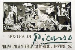MOSTRA DI PICASSO (EXPO MILANO 1953) Affiche originale entoilée 200x142cm