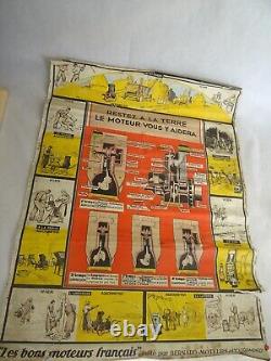 MOTEUR BERNARD RARE publicité affiche ancienne MACHINE AGRICOLE art populaire