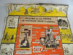 MOTEUR BERNARD RARE publicité affiche ancienne MACHINE AGRICOLE art populaire