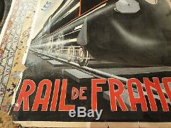 Maquette affiche ancienne Rail de France style Cassandre