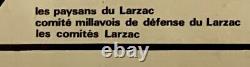 Marche des paysans du Larzac sur Paris, AFFICHE ENTOILÉE 1978 Gardarem lo Larzac