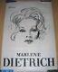 Marlene Dietrich Par Rene Bouche Ausse Imprimeur Affiche Ancienne 80 X 120 Cm