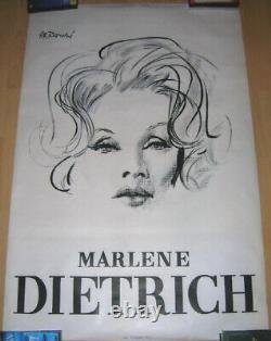 Marlene Dietrich Par Rene Bouche Aussel Imprimeur Affiche Ancienne 80 X 120 CM