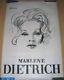 Marlene Dietrich Par Rene Bouche Aussel Imprimeur Affiche Ancienne 80 X 120 Cm