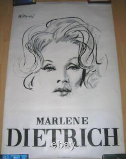 Marlene Dietrich Par Rene Bouche Aussel Imprimeur Affiche Ancienne 80 X 120 CM