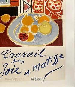 Matisse 1947 Nice, Travail et joie tirage litho, entoilée. Mourlot imprimeur