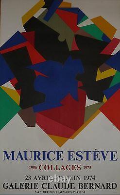 Maurice Esteve Ancienne Affiche Lithographie 1974 Galerie Claude Bernard Mourlot