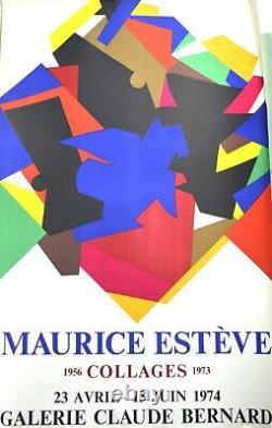 Maurice Estève Lithographie affiche 1974 Mourlot Paris / Delaunay / ART