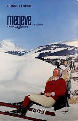 Megève l'ensoleillée capitale du ski 1967 tirage hélio 96x62 cm