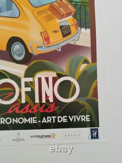 Monsieur Z Original Travel Poster Portofino e Cassis 2023 + Certificat
