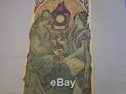 Mucha original affichette publicité bénédictine époque 1900