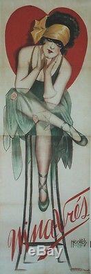 NINA-VRES Affiche originale entoilée Litho Obrad NICOLITCH 1928 69x200cm