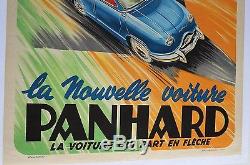 Original POSTER affiche PANHARD DYNA 1954-59 signé Jean BLANCHOT litho AVION