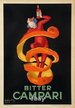 Original Vintage Poster Cappiello Bitter Campari Liqueur Arlequin 1921