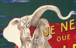 Original Vintage Poster Cappiello L. Je ne fume que le Nil Elephant 1912