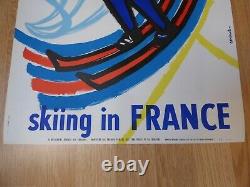 Original poster AFFICHE ANCIENNE Ski SKIING IN FRANCE Constantin 1960