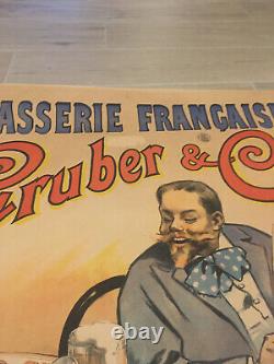 Original poster affiche 1895 BOUISSET FIRMIN Brasserie Francaise Melun GRUBER