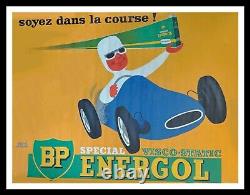 Original vintage poster Hervé Morvan, BP ENERGOL, 1950, affiche originale