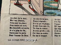 Originale Affiche Image D'epinal Au Clair De La Lune