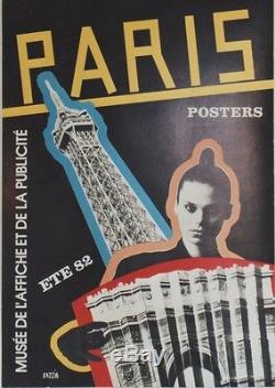 PARIS POSTERS ETE 82 Affiche originale entoilée RAZZIA 46x64cm (TOUR EIFFEL)