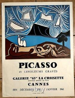 PICASSO VALLAURIS Affiche Originale Litho, 1960. RARE! NO REPRO
