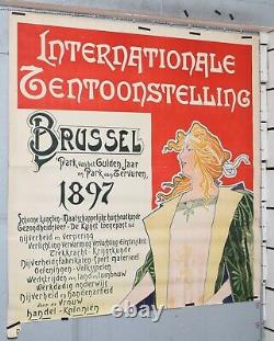 PRIVAT LIVEMONT BRUXELLES BRUSSEL 1897 INTERNATIONALE TENTOONSTELLING 277x130cm