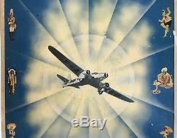 P Chanove Affiche 1935 Aéronautique Air France Original Vintage Poster