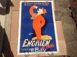 P. Delpire Affiche originale entoilee Enghein les Bains circa 1940-50