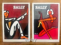 Paire d'affiches originales Bally (tirage de luxe) 1986 Villemot