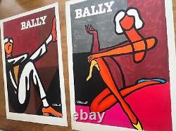 Paire d'affiches originales Bally (tirage de luxe) 1986 Villemot