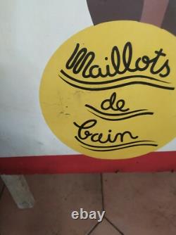 Panneau ancien PUB VINTAGE C. 1930 Rasurel Maillots de bain