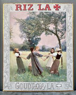 Panonceau Papier à Cigarettes Goudron La + / Ronde Enfantine vers 1910