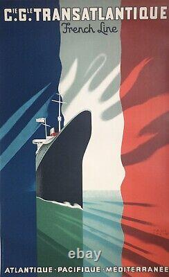 Paul COLIN 1892-1985. Compagnie Gale Transatlantique, French Line. 1952. SBD. 99x62