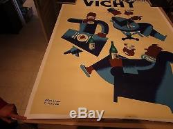 Paul COLIN affiche d'époque entoilée demandez votre quart VICHY 1948