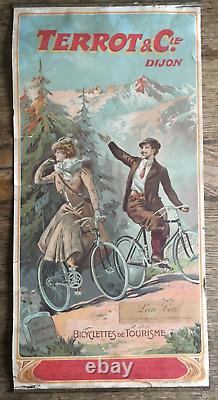 Petite affiche Terrot & Cie par Tamagno Lithographie parisienne Robin 24,5x49 cm
