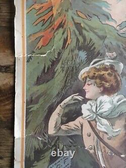 Petite affiche Terrot & Cie par Tamagno Lithographie parisienne Robin 24,5x49 cm