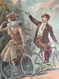 Petite affiche Terrot & Cie par Tamagno Lithographie parisienne Robin 24,5x49 cm