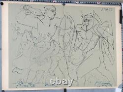 Picasso 1952 Double Sur Page Dedicace Et Signee A La Main Pour Marie 1956