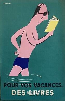 Pierre Fix Masseau Affiche Originale Pour Vos Vacances Des Livres 1966