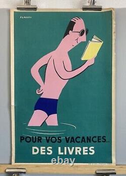 Pierre Fix Masseau Affiche Originale Pour Vos Vacances Des Livres 1966