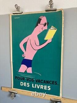 Pierre Fix Masseau Affiche Originale Pour Vos Vacances Des Livres 1966