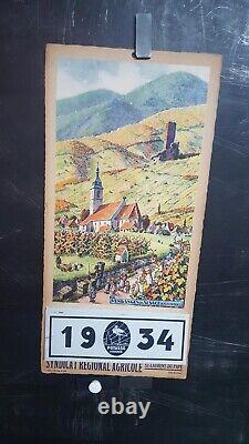Plv Vendanges Alsace Hansi Calendrier 1934 44x21cm