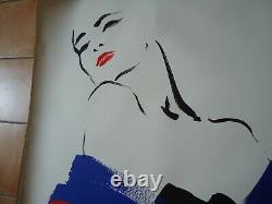 Poster Affiche Ancienne Visage Femme Pin-up Pub