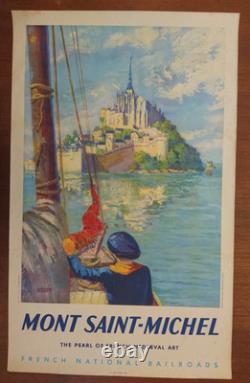 Poster Affiche French Railway SNCF English Version MONT SAINT MICHEL 1947