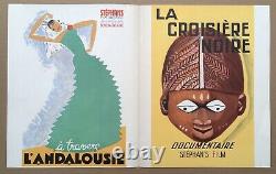 Projet Affiche Publicité Art Déco Film La Croisière Noire Afrique Plaquin 1930s
